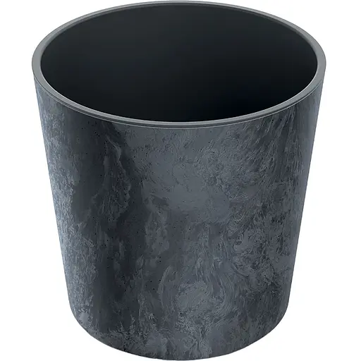 Горшок для цветов Prosperplast Urbi Round Beton Effect 2 в 1 с вкладышем 17 л антрацит мраморный (88410-433)