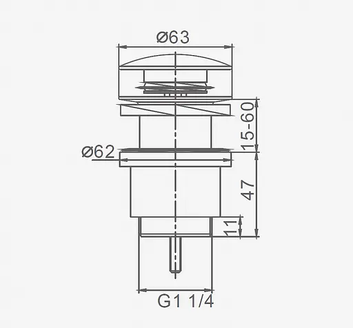 Донний клапан Frap автомат сірий Gungrey F62-9, Графітовий хром - фото 5