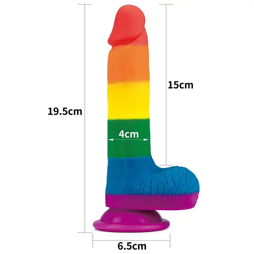 Фалоімітатор LoveToy Prider Dildo 7.5" 19.5 см райдужний - фото 10