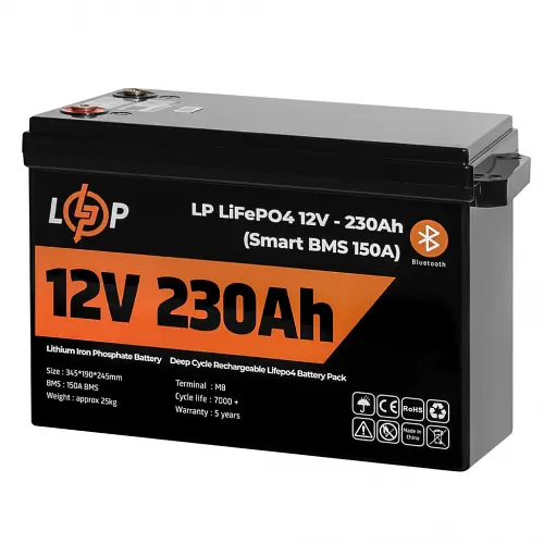 Аккумулятор LogicPower LiFePO4 12V (12,8V) - 230 Ah (2944Wh) (Smart BMS 150А) с BT пластик - фото 4