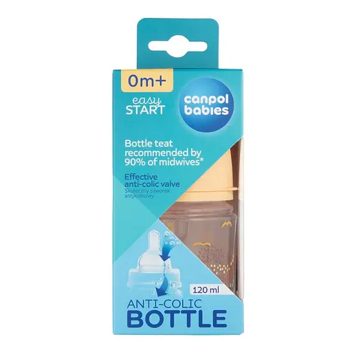 Бутылка Canpol babies Easystart Mountains антиколиковая с широким отверстием 120 мл бежевая (35/242_bei) - фото 12