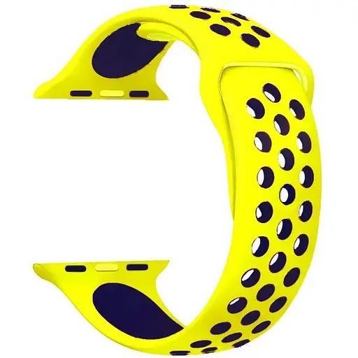 Ремешок Apple Watch Nike Sport 42/44/45/46/49 мм Желтый+Темно-синий (37) - фото 1