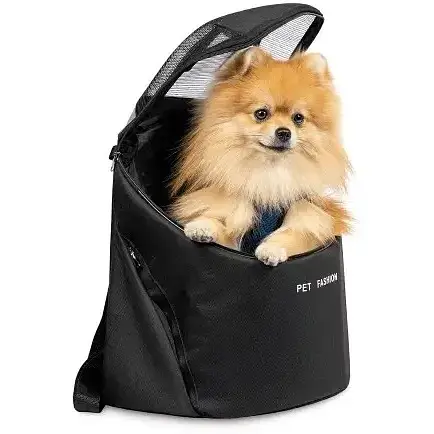 Сумка-переноска для собак Pet Fashion Quadra 38х32х26 см чорна - фото 4