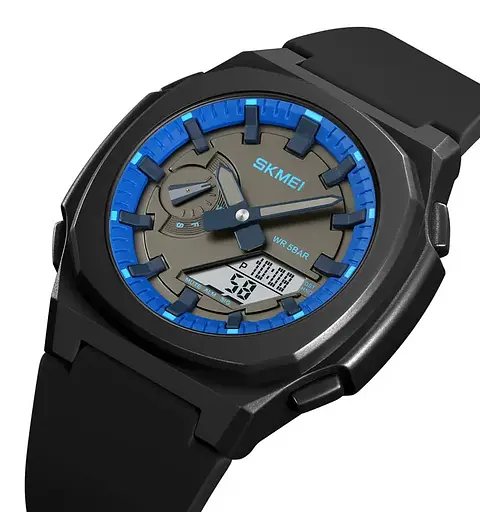 Годинники чоловічі наручні Skmei 2091 (Чорний/Синій/Білий) - фото 3