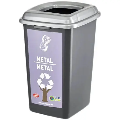 Бак сортувальний Planet для металу 50 л антрацитова-сірий 00-00020306)