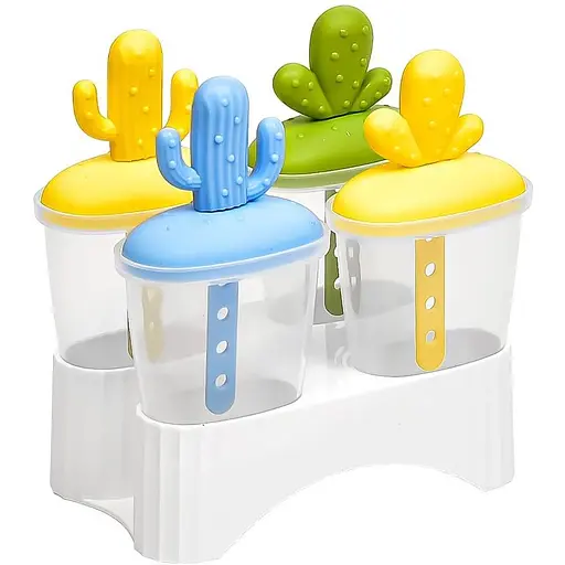 Набір форм для морозива Stenson Кактус пластикові 4 шт. (R90597)