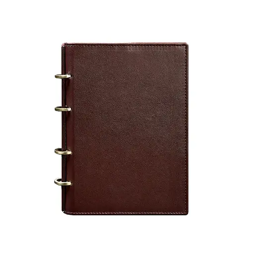 Шкіряний блокнот на кільцях (софт-бук) 9.0 з твердою бордовою обкладинкою - фото 7