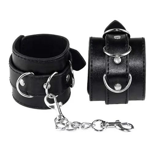 Элегантные кожаные наручники BDSM очарование и контроль One size Черный K000315 - фото 1