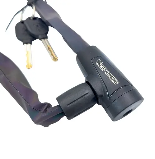 Велосипедний замок West Biking YP0705111 4 x 750 мм ланцюговий під ключ світловідбивний перламутровий (G0001988) - фото 3