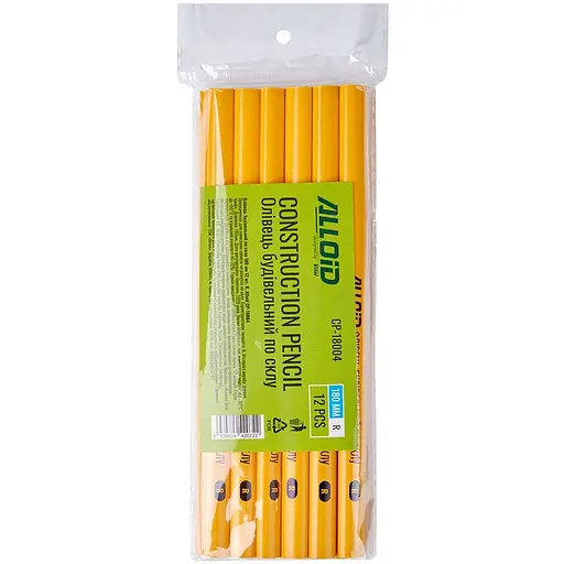 Олівець будівельний Alloid по склу 180 мм 12 шт. (CP-18004) - фото 1