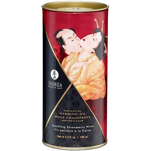 Розігрівальна олія Shunga Aphrodisiac Warming Oil - Sparkling Strawberry Wine (100 мл) - фото 3