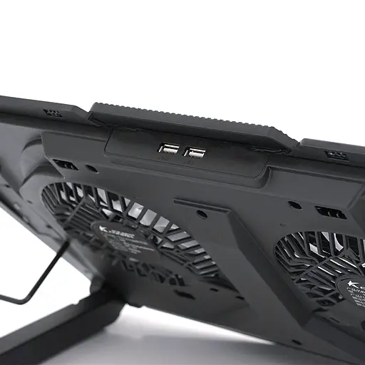 Підставка для ноутбука IceCoorel N10, 10-18", 2*125mm 1400±10% RPM, корпус пластик+алюміній, 2xUSB 2.0+LCD display+підставка для мобільного телефону - фото 4