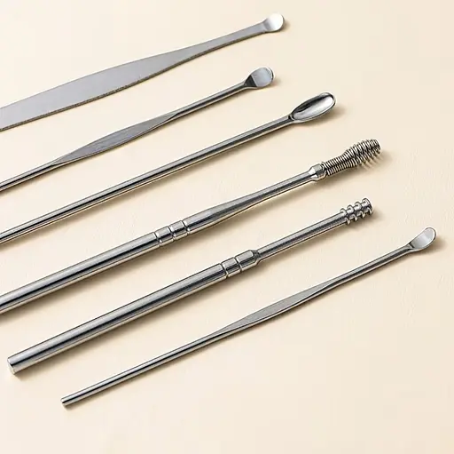 Набір для чищення вух і видалення вушної сірки із 6 інструментів Жовтий - фото 3