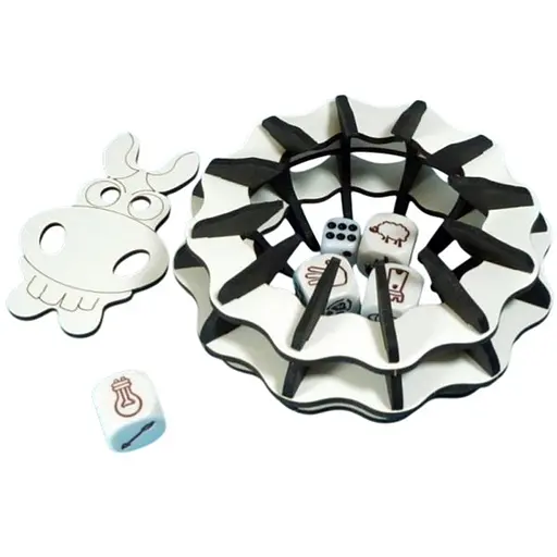 Настольная игра Правильные игры Коробочка для перемешивания кубиков "Зебра" (Dice Shaker + Dice Box: Zebra) (АС-0452) - фото 1