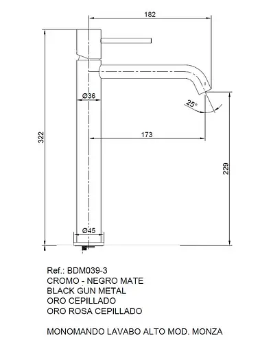Смеситель для умывальника Imex Monza высокий черный матовый BDM039-3NG Черный матовый - фото 4