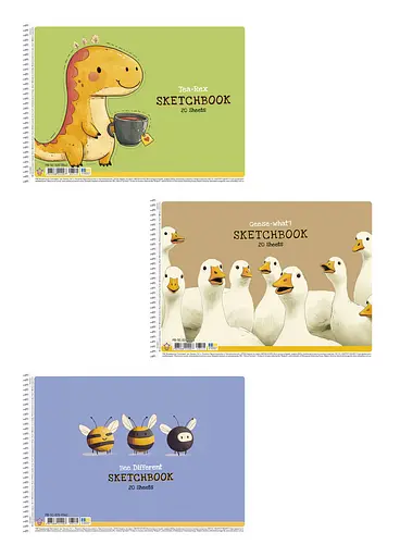 Комплект 3 шт. альбомів для малювання. Альбом Школярик А4 20 арк. 100г/м2 8542 4823088244007 - фото 1