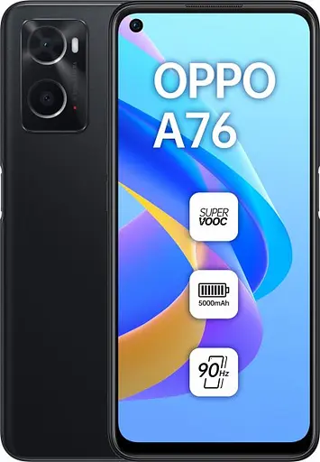 Смартфон Oppo A76 4/128Gb Glowing Black - фото 1