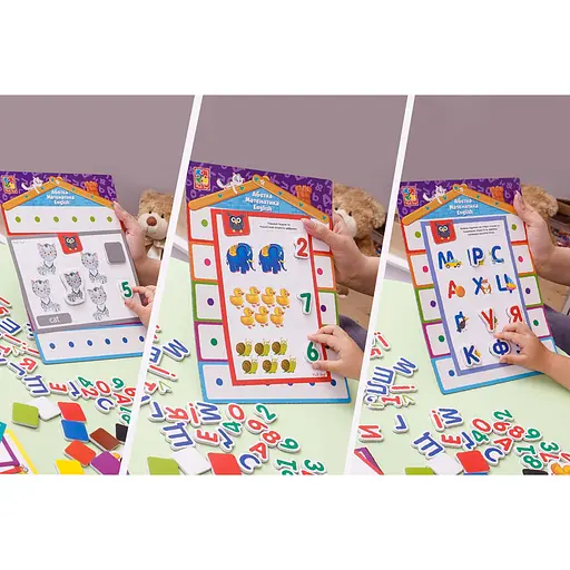Игра настольная "3в1: English, Азбука, Математика" VT5412-04 - фото 5