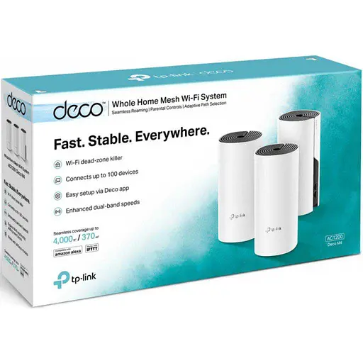 Mesh-система TP-Link mesh Deco E4 AC1200 3Pcs White 802.11ac (DECO-E4-3-PACK) - фото 3
