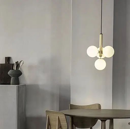 Люстра на 4 білих матових або прозорих плафонів | Арт. A 201/4 | Line F - фото 9