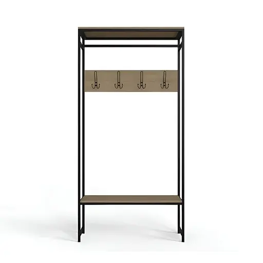 Вішалка модульна підлогова Ferrum-decor Треліс 14 180x90x38 чорний ДСП Дуб Сонома 16мм (FRD-104346)