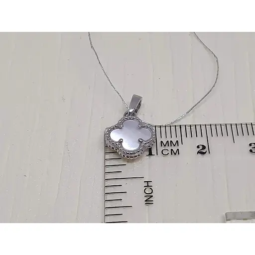 Золотая подвеска Платон Клевер с перламутром. 3П125/68Б - фото 2