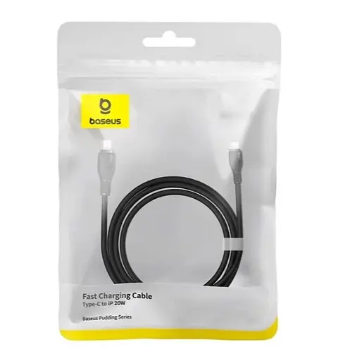 Кабель Baseus Pudding Series Fast Charging Cable Type-C to iP 20W 1.2 м Cluster Чорний - фото 2