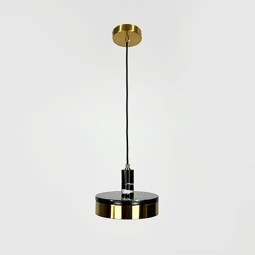 Чорний мармуровий підвіс із латунним корпусом Ø 20 см | Арт. SC 8/1 BK | Line F - фото 6