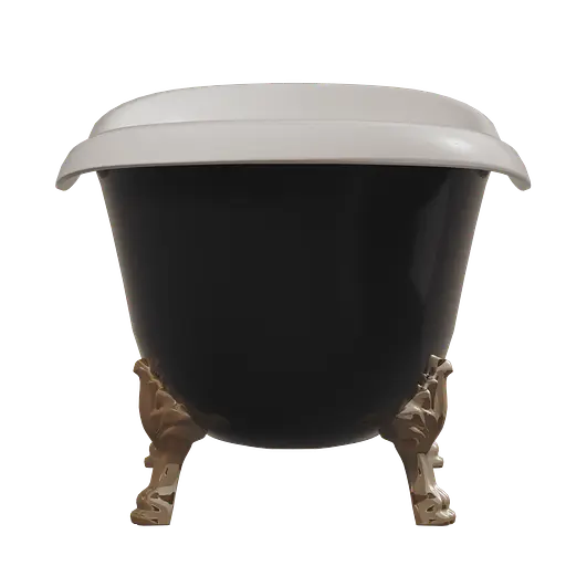 Ванна отдельностоящая глянцевая Amdcon Symphony 167x78 черная из литого камня бронзовые ножки SYMFONYA_167_br_BLACK_HL Черный - фото 7