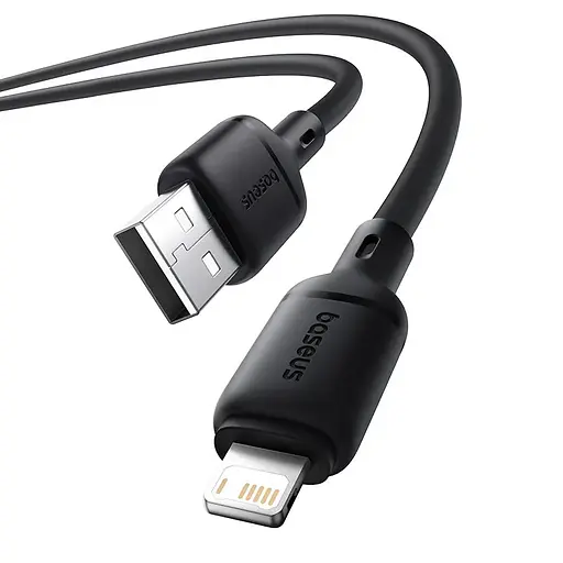 Дата кабель Baseus Silky Series OS Fast Charging USB to Lightning 2.4A (1m) (P1037770) Cluster Black - фото 4