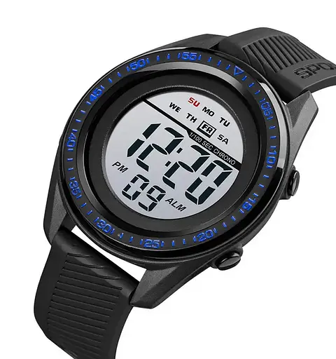 Мужские спортивные часы Skmei 1638 (Синий кант с белым циферблатом) - фото 8