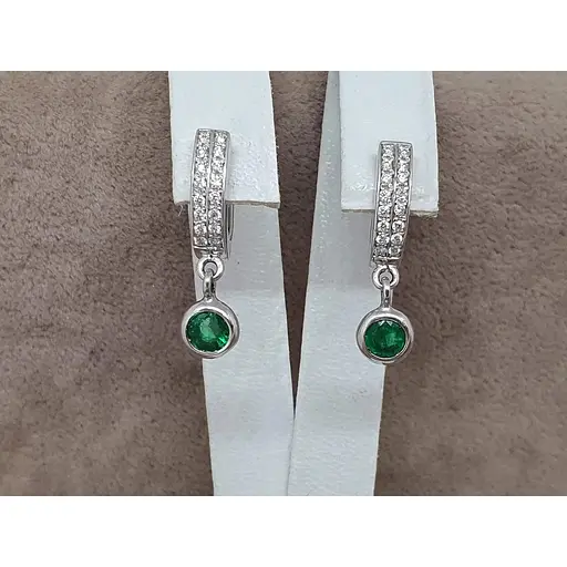 Золотые серьги Iris с бриллиантами и изумрудами. 1СИ21277 - фото 4