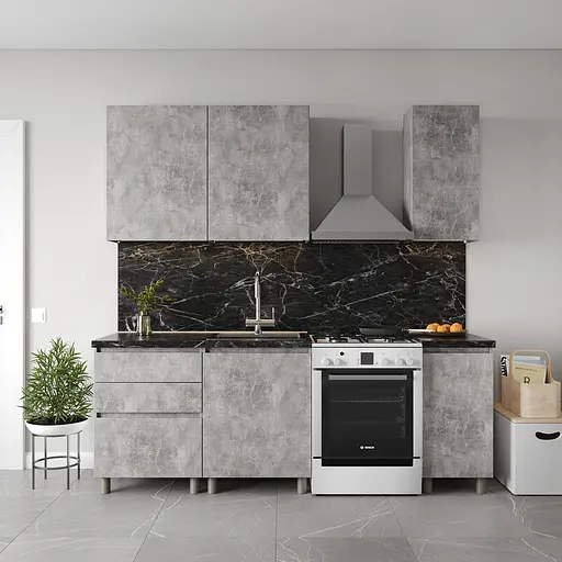 Кухня модульная MebelStar Нео 1,6 м Бетон (MBS-4209)