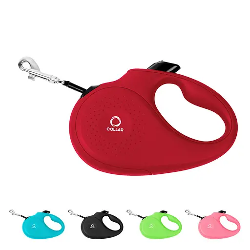 Повідець-рулетка CoLLaR для собак розмір L 50 кг 5 м світловідбивна стрічка червоний - фото 2