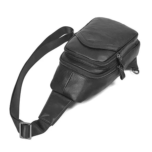 Кожаная сумка-слинг John McDee 30.5х18х5.5 см sum0025580 - фото 5