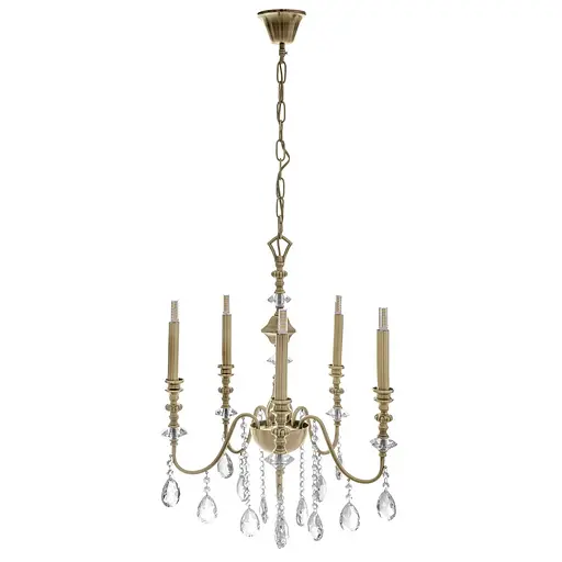 Люстра свеча Brille подвесная хрустальная G9 40W BZ (BCL-680S/5)