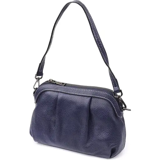 Женская кожаная сумка Vintage с эффектной драпировкой 23х15х7 см sum0027532 - фото 1