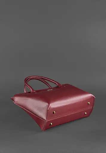 Жіноча шкіряна сумка Midi бордова - фото 5