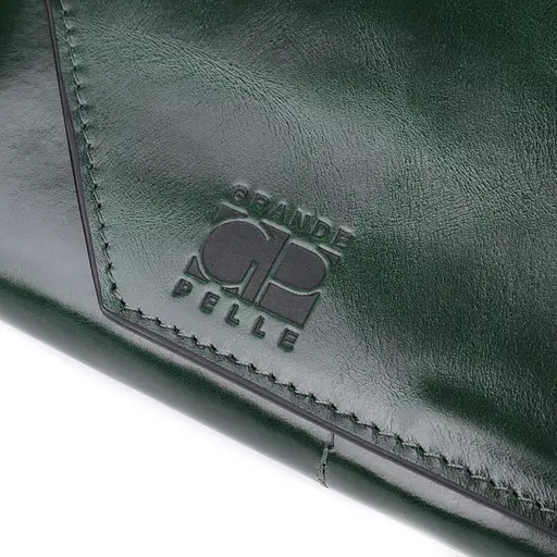 Кошелек в два сложения из натуральной гладкой кожи Grande Pelle 20х10х2 см acs0029685 - фото 5