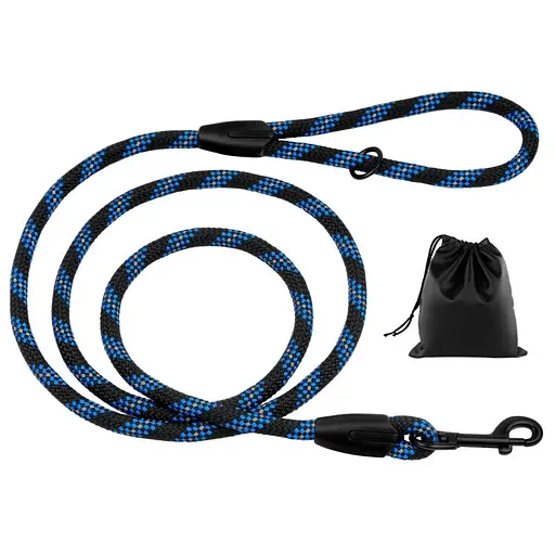 Поводок для собак Barksi Active 300х1.2 см черно-голубой - фото 1