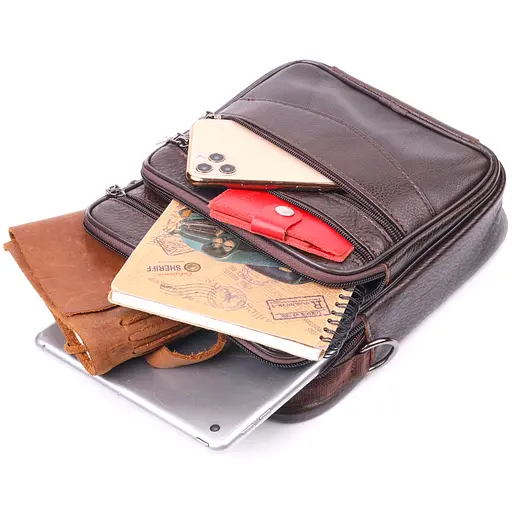 Чоловіча шкіряна сумка Vintage 20х23х7 см sum0022395 - фото 5