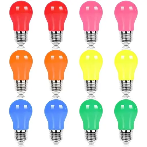 Світлодіодні лампочки UYHGO Colored E27 Edison Screw, 2W G45/A45 м'яч для гольфа, різнобарвний рожевий, жовтогарячий, червоний