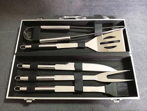 Набор для гриля и барбекю: 5 аксессуаров в кейсе - Для любителей BBQ из нержавеющей стали 2303 - фото 3