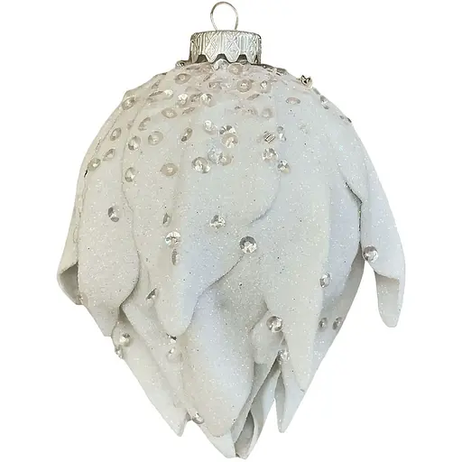 Новорічна прикраса на ялинку Dashuri Шишка закрита блиск 10x11 см, білий 15886601