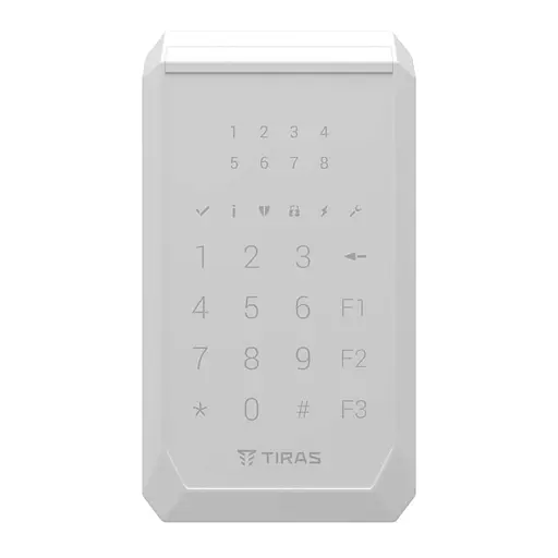 Клавиатура Tiras K-PAD8+ White на 8 индикаторов зон со встроенным считывателем NFC/Mifare (21-00108) - фото 4