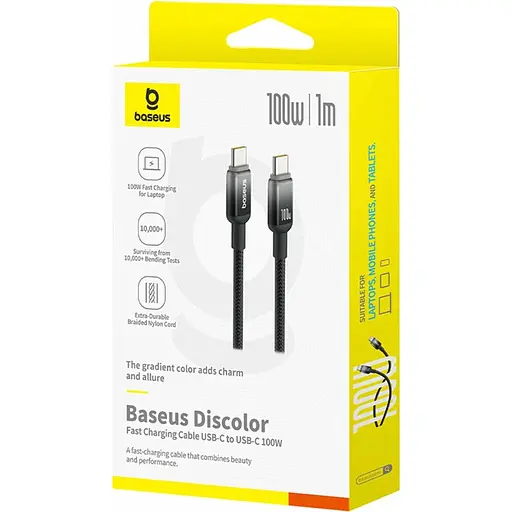 Кабель Baseus Discolor USB-C to USB-C 100w 1m Cluster Black (P10374902111-00) [152045] - фото 5