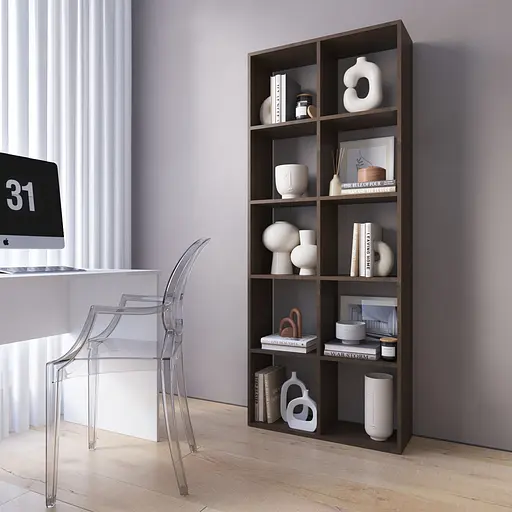 Книжная полка стеллаж Vays M-1 на 10 ячеек ЛДСП 72x29x178 см для дома офиса детской или гостиной - фото 5