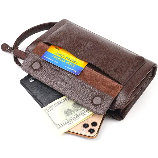 Клатч кожаный мужской Canpellini 23х14,5х5,5 см sum0022438 - фото 6