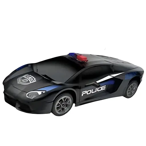 Машина на радиоуправлении 666-851 JA-01 "Полиция" чёрная, функциональная, масштаб 1:24, сменные колёса, аксессуары, подсветка