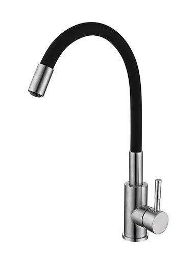 Смеситель для кухни Wezer EKO4X-01B с гибким изливом черный матовый - фото 2